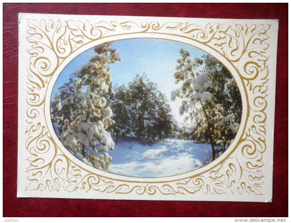 New Year Greeting card - winter views - 1975 - Estonia USSR - unused - JH Postcards