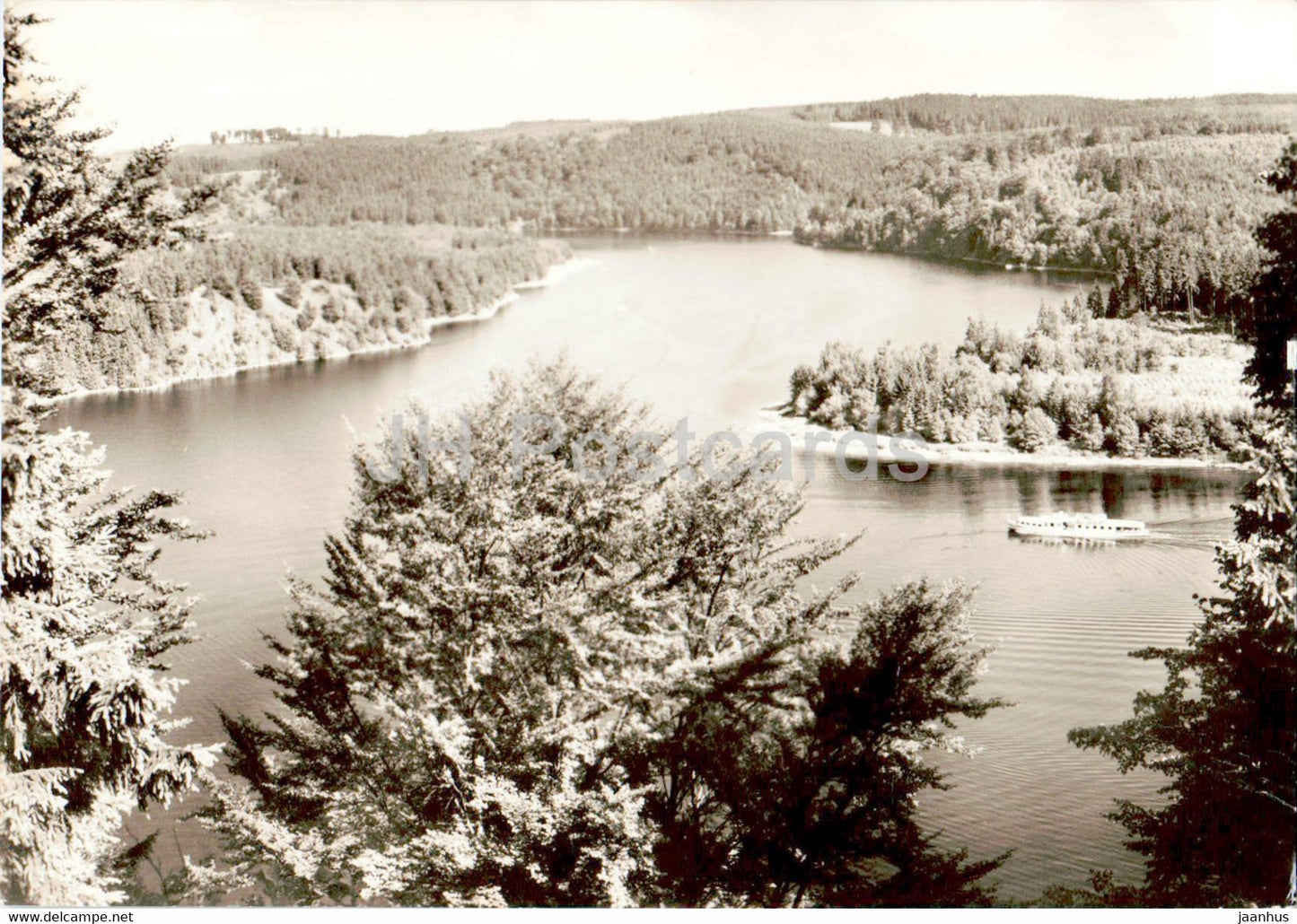 Am Stausee der Bleiloch Saaletalsperre - Blaupunktblick - Germany DDR - used - JH Postcards