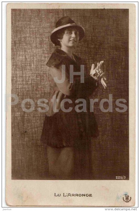 Lu L´Arronge - movie actress - Verlag Ross - 225/3 - circulated in Estonia Paide Türi 1924 - JH Postcards