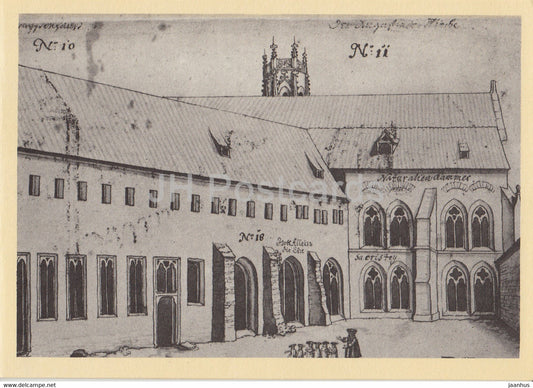 Zeichnung 1670 - 1 - cloister - Augustinerkloster zu Erfurt - DDR Germany - unused - JH Postcards