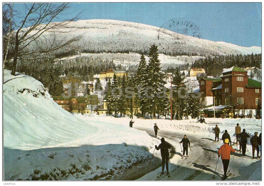 Krkonose - Spindleruv Mlyn - ski resort - mountain recreation centre - Czechoslovakia - Czech - used 1972 - JH Postcards