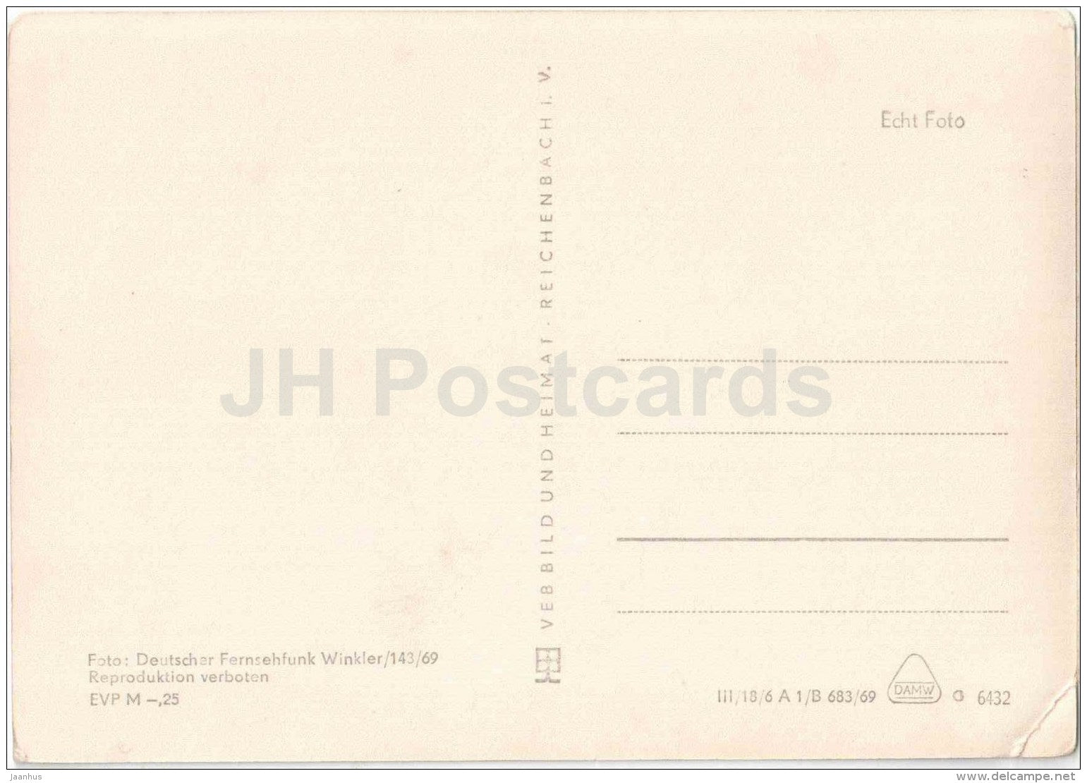 Monika Unferferth - movie actress - Deutscher Fernsehfunk - DDR Germany - unused - JH Postcards