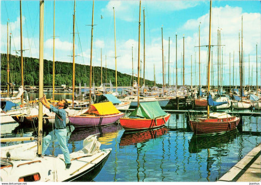 Aarhus - The Yachting Harbour - sailing boat - 1979 - Denmark - used - JH Postcards