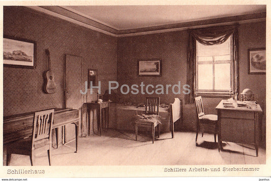 Weimar - Schillerhaus - Schillers Arbeits und Sterbezimmer - 43 - old postcard - Germany - unused - JH Postcards