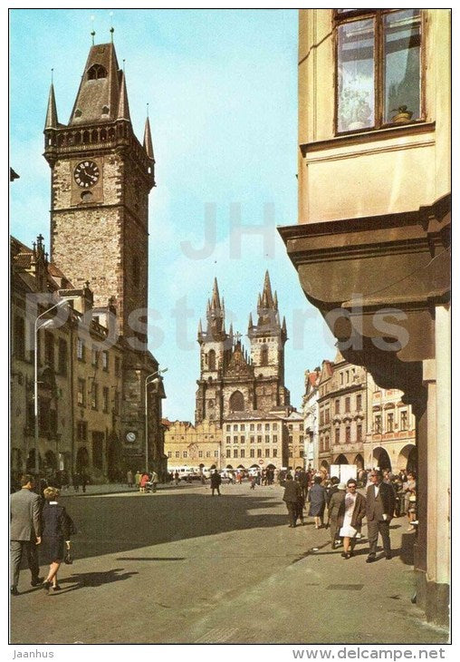 Old Town Hall and the Tyn Church - Praha - Prague - Czechoslovakia - Czech - used - JH Postcards