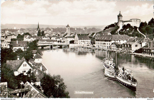 Schaffhausen - ship - steamer - 3536 - old postcard - Switzerland - used - JH Postcards