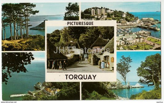 Picturesque Torquay - Thatcher Rock - Babbacombe Bay - multiview - PLC1107 - 1973 - United Kingdom - England - used - JH Postcards